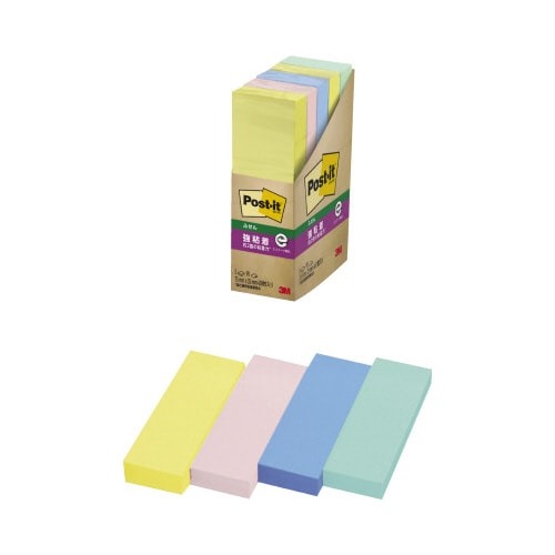 ポストイット強粘着７５×２５　パステル混色　５冊画像
