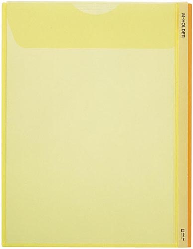 Ｍホルダー　Ａ４縦　収納幅１０ｍｍ　黄　５枚