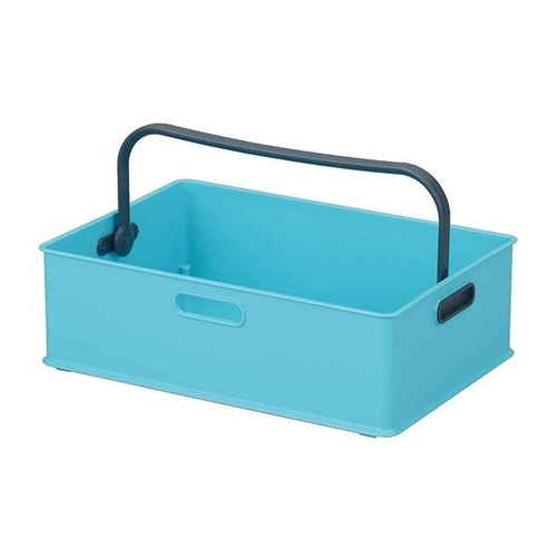 収納ボックス 持ち手付き 収納ケース squ+ インボックス M プラスチック ブルー画像