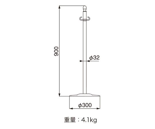 フロアパーティションポール金/鏡面 高く伸びる金色のパーティションポールが滑らかな鏡面で輝く様子