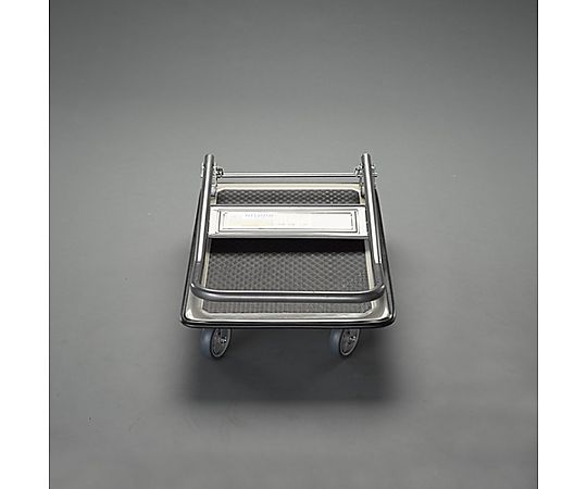 724x464mm/150kg 運搬車 運搬車の全体が正面から見える状態で、ハンドルが立てられた状態。
