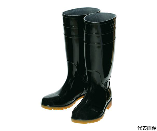 鉄先芯入PVC耐油長靴　25.5CM　ブラック画像