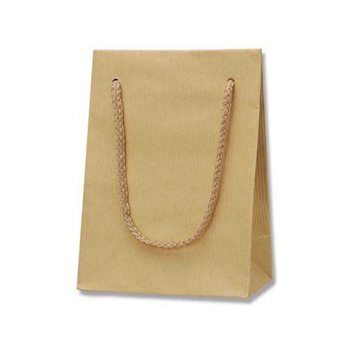 手提げ紙袋（クラフト・ポリエステル紐・幅120×マチ70×高さ165mm）画像