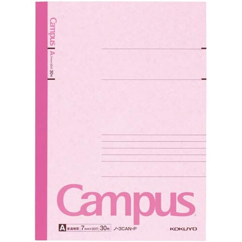 カラーキャンパス　セミＢ５　Ａ罫３０枚　桃×６０冊画像