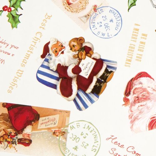 クリスマスアンティークサンタ 包装紙-1(50枚) ヘッズ画像