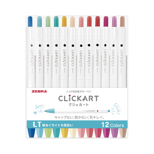 水性ペン　クリッカート　１２色セットＬＴ