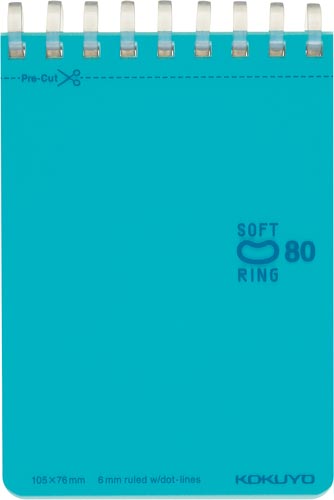 ソフトリングメモドット入Ｂ罫Ａ７　８０枚　空１０冊