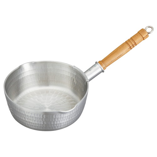 雪平鍋 18cm 1.2L ガス火専用 アルミ製 打出し 底広 浅型 日本製