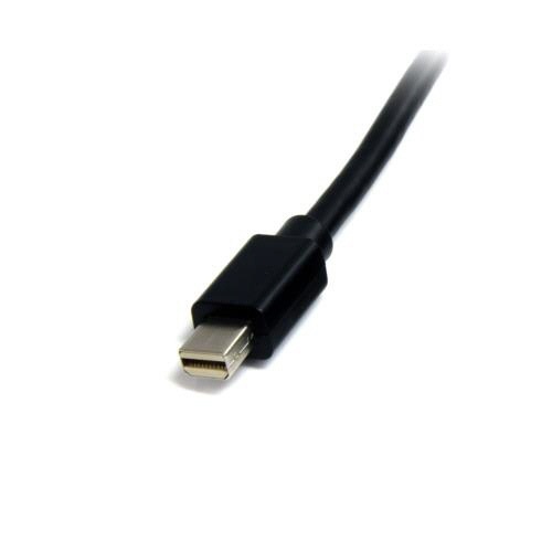 Mini　DisplayPort　1.2　ケーブル　1m　4K　Mini　DP(オス)-Mini　DP(オス)　ブラック　1本 ケーブルがしっかりと巻かれている様子で、両端のコネクタが見えている状態