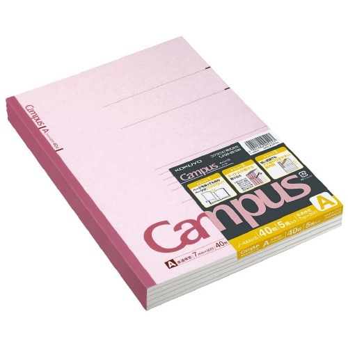 キャンパスノ－トセミＢ５　Ａ罫７ｍｍ　４０枚　５冊画像