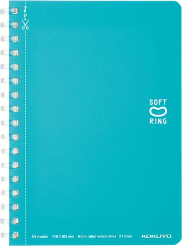 ソフトリングノートＡ６　ライトブルー×５画像