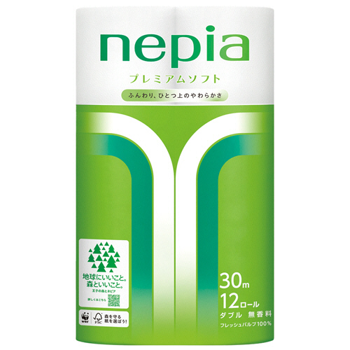 ﾈﾋﾟｱ ﾌﾟﾚﾐｱﾑｿﾌﾄ ﾄｲﾚｯﾄﾛｰﾙ ﾀﾞﾌﾞﾙ 30m 無香料 1ｾｯﾄ(72ﾛｰﾙ:12ﾛｰﾙ×6ﾊﾟｯｸ)画像