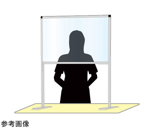 ブラックパーテーションスタンド　600×1100mm　ハイ 高めの位置に設置されたシンプルなブラックのパーテーションスタンド