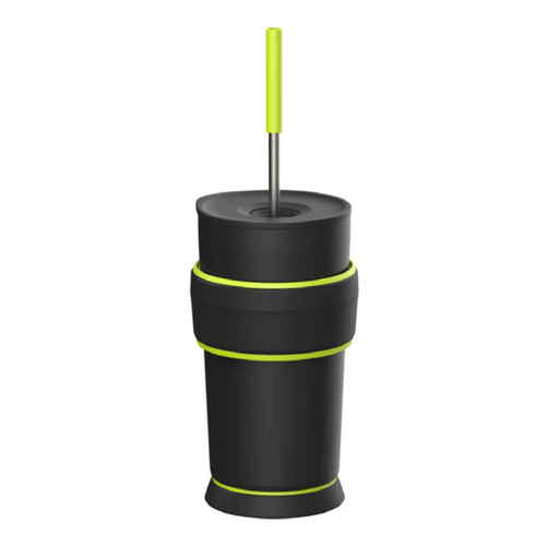 ストロータンブラー 550ml ゲーミングタンブラー ステンレス ブラックグリーン画像