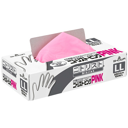 No.8850 ﾆﾄﾘｽﾄ･ﾋﾟﾝｸ ﾊﾟｳﾀﾞｰﾌﾘｰ LL 1箱(100枚)画像