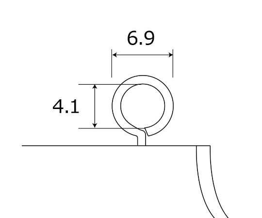 ベビーヒートンM　ブロンズ　14.5mm　10本入 パッケージの上面が見える状態で、外袋が開いている様子