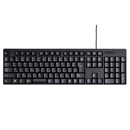 有線キーボード/メンブレン式/フルサイズ/ブラック