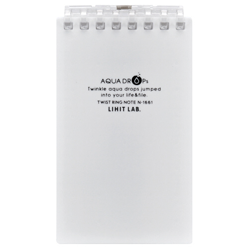 AQUA DROPs ﾂｲｽﾄﾉｰﾄ(ﾒﾓｻｲｽﾞ) 8穴 5mm方眼罫 ﾘｰﾌ40枚付属 白(不透明) 1冊