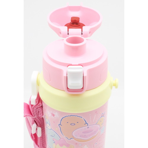 水筒　ダイレクトステンレスボトル　すみっコぐらし　800ml 正面からの視点で、キャラクターと鮮やかな色合いが際立つデザインのボトル