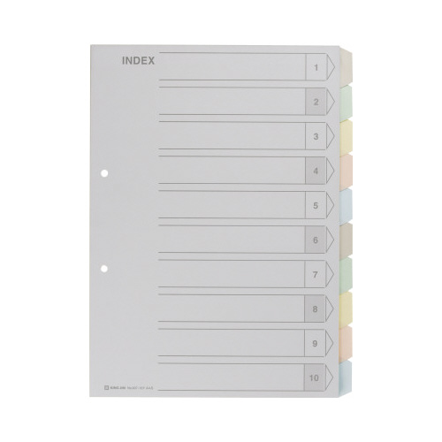 カラーインデックス　Ａ４縦　２穴　１０山　１組画像