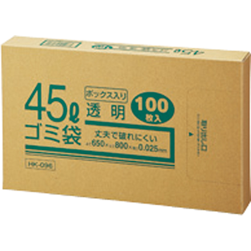 業務用透明 ﾒﾀﾛｾﾝ配合厚手ｺﾞﾐ袋 45L BOXﾀｲﾌﾟ 1箱(100枚)画像