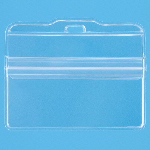 名札用ﾎﾙﾀﾞｰ ﾖｺ型 ｿﾌﾄﾀｲﾌﾟ(ﾁｬｯｸ式) 1ﾊﾟｯｸ(10枚)画像