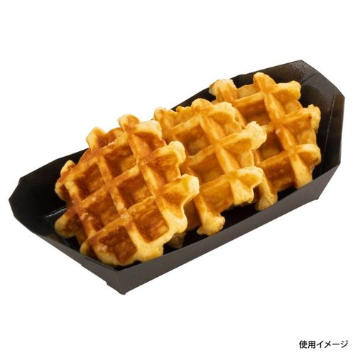 紙トレー たこふね8BB(PP) 北原産業 茶色い紙トレーが重なり、独特の形状が際立っている様子