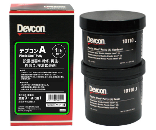 450gセット 設備機器補修・接着・肉盛パテ パッケージの上面が見える状態で、内容量や使用方法が記載されている。