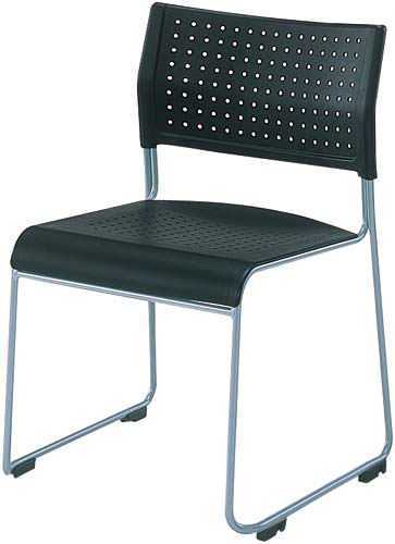 スタッキングチェア　背座樹脂ブラック　４脚セット画像