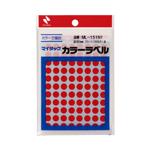 マイタックカラーラベル　８ｍｍ　赤ｘ１０画像