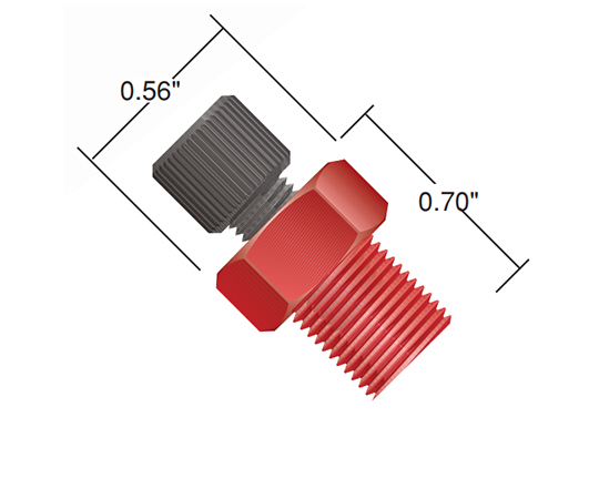 PEEK　アダプター　Assembly　1/8"　Male　NPT　to　1/4-28画像