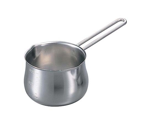 18-8 ミルクパン（目盛付）12cm 900mL ワイヤーハンドル