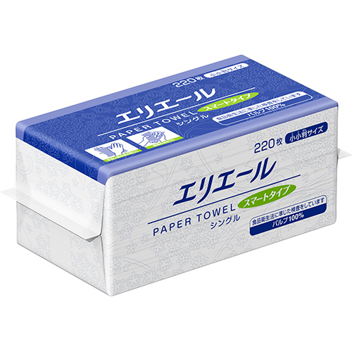 ｴﾘｴｰﾙ ﾍﾟｰﾊﾟｰﾀｵﾙ ｽﾏｰﾄﾀｲﾌﾟ ｼﾝｸﾞﾙ 小小判 220枚 1ﾊﾟｯｸ画像