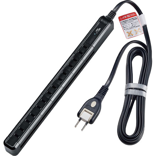 耐雷 ｽﾘﾑ回転ﾀｯﾌﾟ 7個口 2m ﾌﾞﾗｯｸ 1個画像