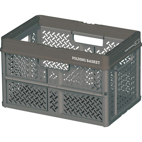折りたたみバスケットＬ　グレー画像