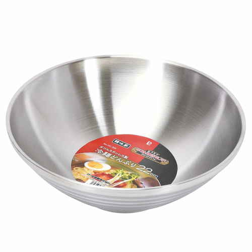 ダブルステンレス製冷麺どんぶり22cm 韓味家画像
