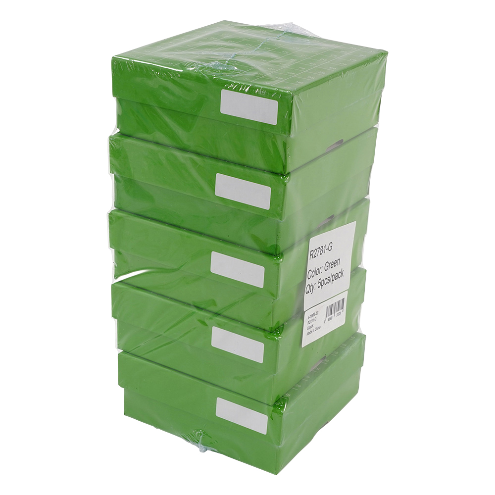 ヒンジ開閉フリーザーボックス（9×9）　緑　5個入画像