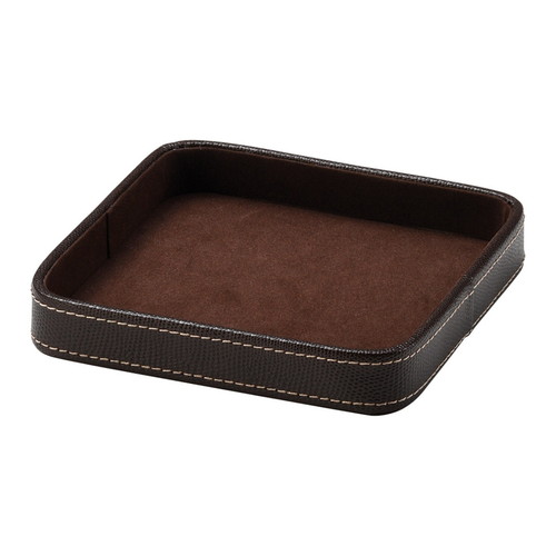小物トレー　18cm　正方形　トレー　レザー風　キャッシュトレー画像