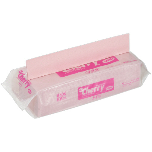 ﾍﾟｰﾊﾟｰﾀｵﾙ ﾆｭｰﾁｪﾘｰ ｻｸﾗ ﾐﾆ ｴｺﾉﾐｰ 200枚/ﾊﾟｯｸ 1ｾｯﾄ(48ﾊﾟｯｸ)画像