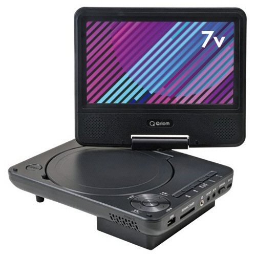 Qriom 7型ポータブルDVD ブラック 1台画像