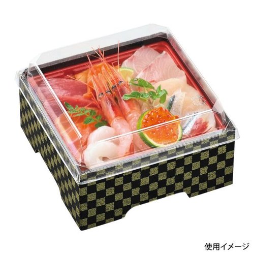 どんぶり容器 WU-13足付 本体 室町 エフピコ 足付きで角度を変えた透明な容器が上に向かって開いている様子