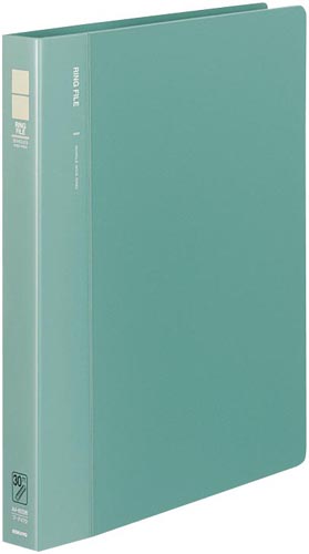 ３０穴リングファイル　緑　Ａ４縦背幅３３ｍｍ１０冊