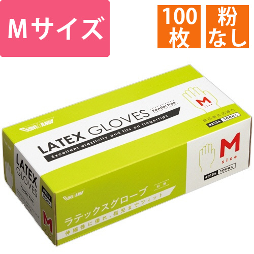 ラテックスグローブ　粉なし　M　1箱(100枚)画像