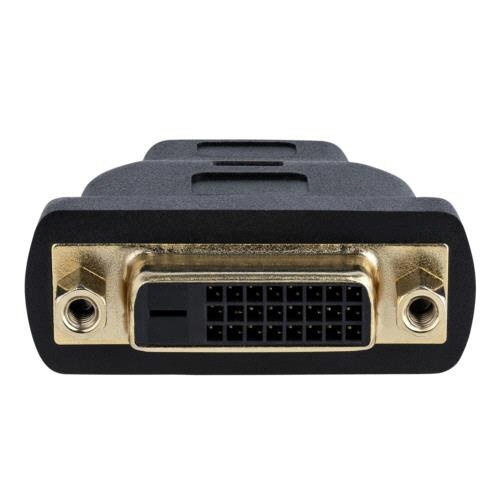 HDMI-DVI-D変換アダプター　ブラック　1個 コネクタ部分が見える上面からの視点