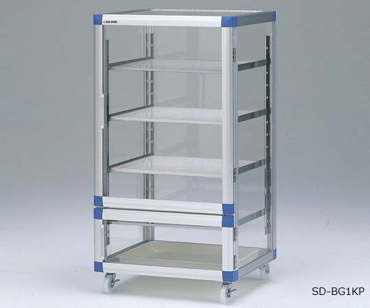 スタンダードデシケーターBG　574×523×1085mm　強化プラスチック棚　キャスター付き画像
