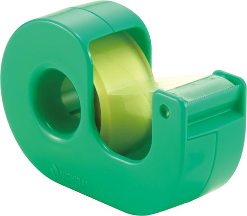 セロテープ小巻カッター付まっすぐ切れる　グリーン画像