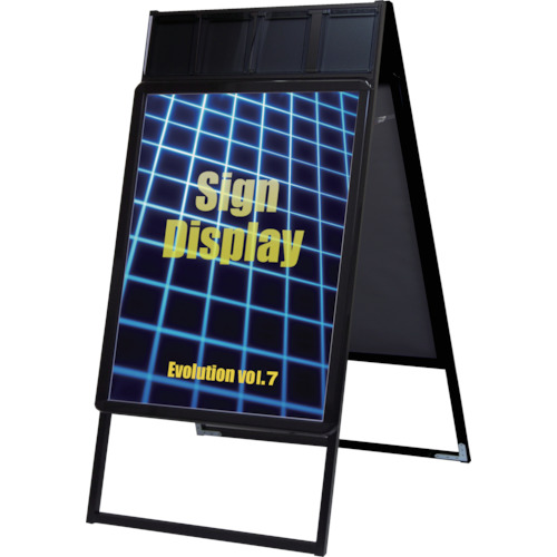 ﾎﾟｽﾀｰｸﾞﾘｯﾌﾟｽﾀﾝﾄﾞ看板 ｹｰｽ付屋内用 B2両面ﾌﾞﾗｯｸ 1台画像