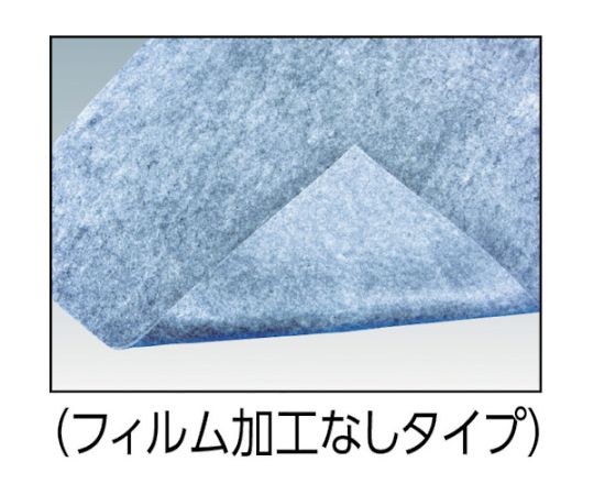 オイルキャッチャーマットGY　500X900　10枚入 折りたたまれて積み重ねられたマットの表面に油吸収のためのテクスチャーが見える状態