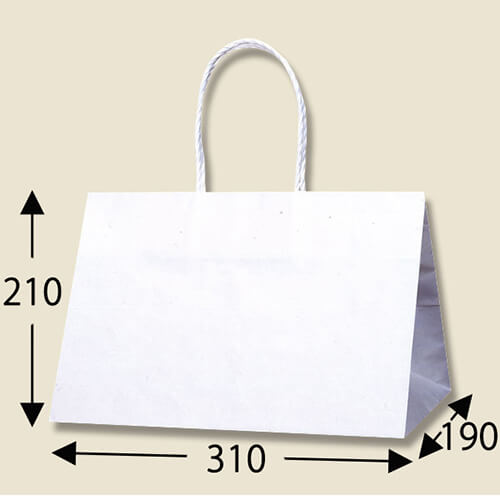 箱ものの持ち帰りに最適！上品な白無地の手提げ紙袋