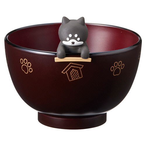 犬の汁椀&箸置きｾｯﾄ しるﾜﾝ くろしば 1個画像
